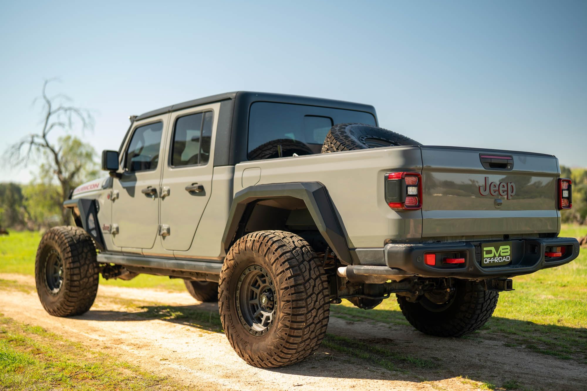 DV8 Offroad Spare Tire Carrier Adjustable in-Bed for 2020-2025 Jeep Gladiator JT | Flat or Angled Mounting Positions | Stainless Single Action Latching Mechanism | Compatible w/Most Wheel/Tire Setups