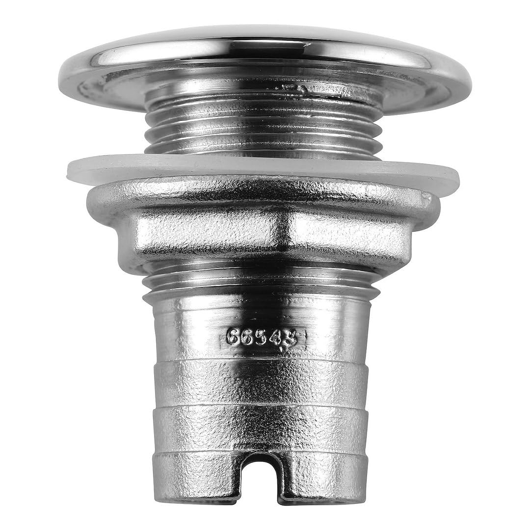 Attwood Stainless Steel 66543-3 Barbed Short Thru-Hull, 1 1/8-Inch