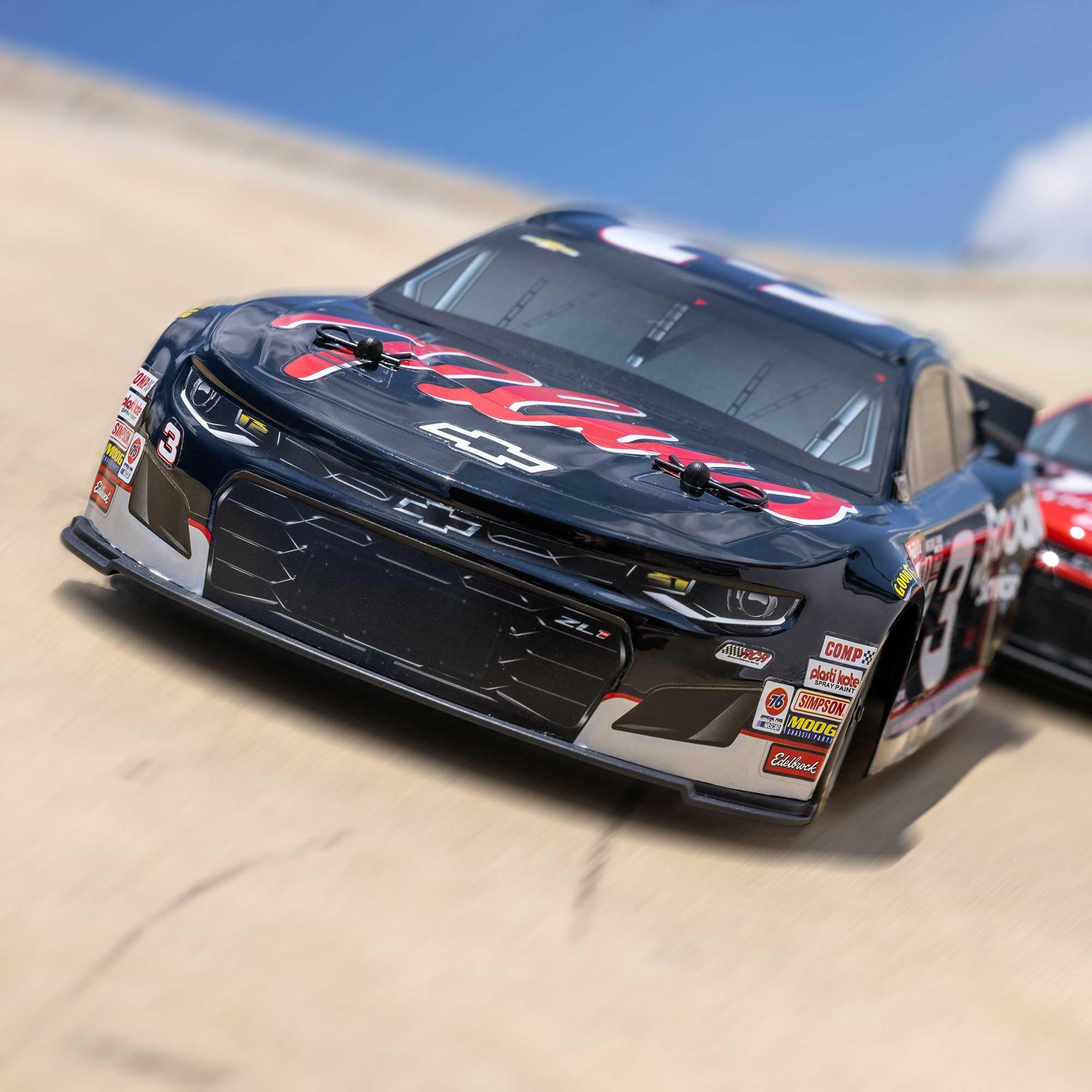 Losi 1/12 NASCAR RC Race Car Chevrolet ZL1 RCR No. 3 GM Goodwrench 2S AWD RTR Brushed On-Road Battery & Charger Included Black LOSF1122503