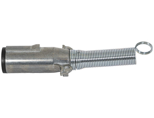 2-Way Buyers Products Die-Cast Zinc Trailer Connector -Trailer Side - Horizontal Pins with Spring, TC2002, SILVER