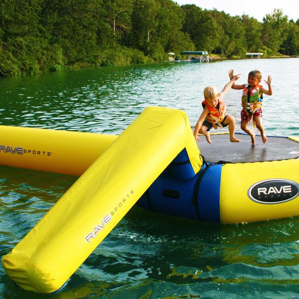 Aqua Slide RAVE Sports Water Trampoline Attachment Color: Blue and Yellow