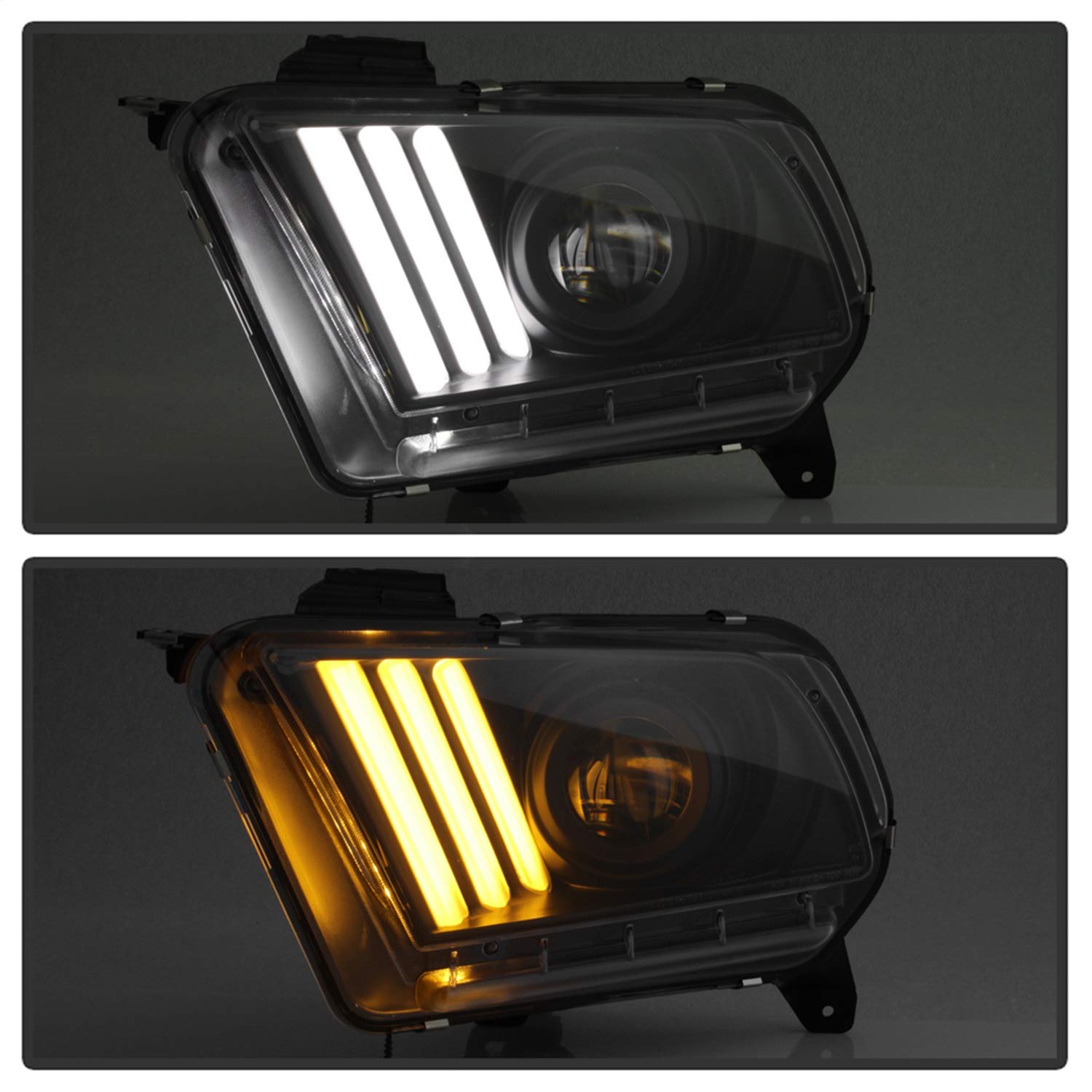 Ford Mustang 2013-2014 Spyder 5085559 HID Model Only (Does Not Fit Halogen Model) Projector Headlights - Sequential Turn Signal - Black