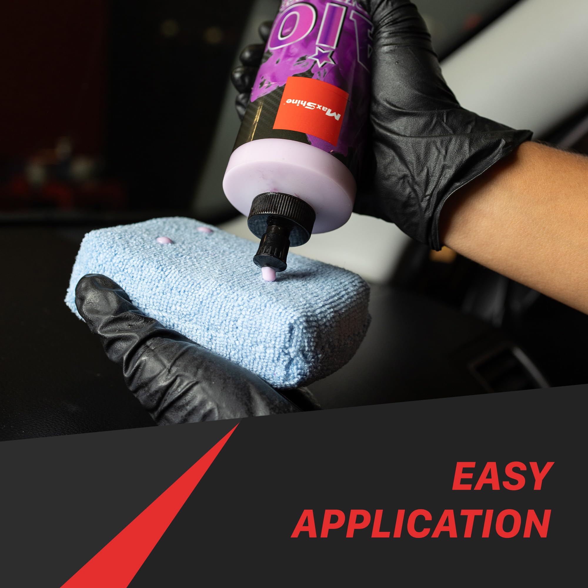 Microfiber Wax Applicator Pads Maxshine 4-Pack | 4.5" Blue, Soft Microfiber, Ergonomic Foam Core | Scratch-Free, Stitched Edge, Durable Reusable Car Wax Application
