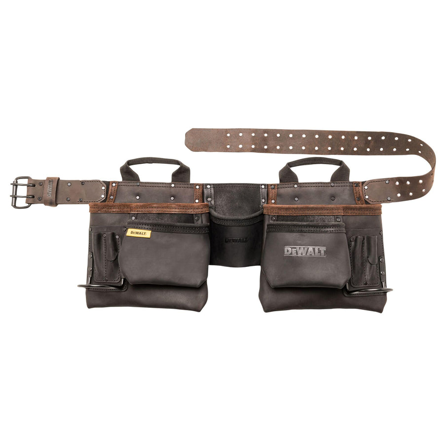 Leather DEWALT Tool Belt, Durable, 11 Pocket Professional Belt (DWST550112)