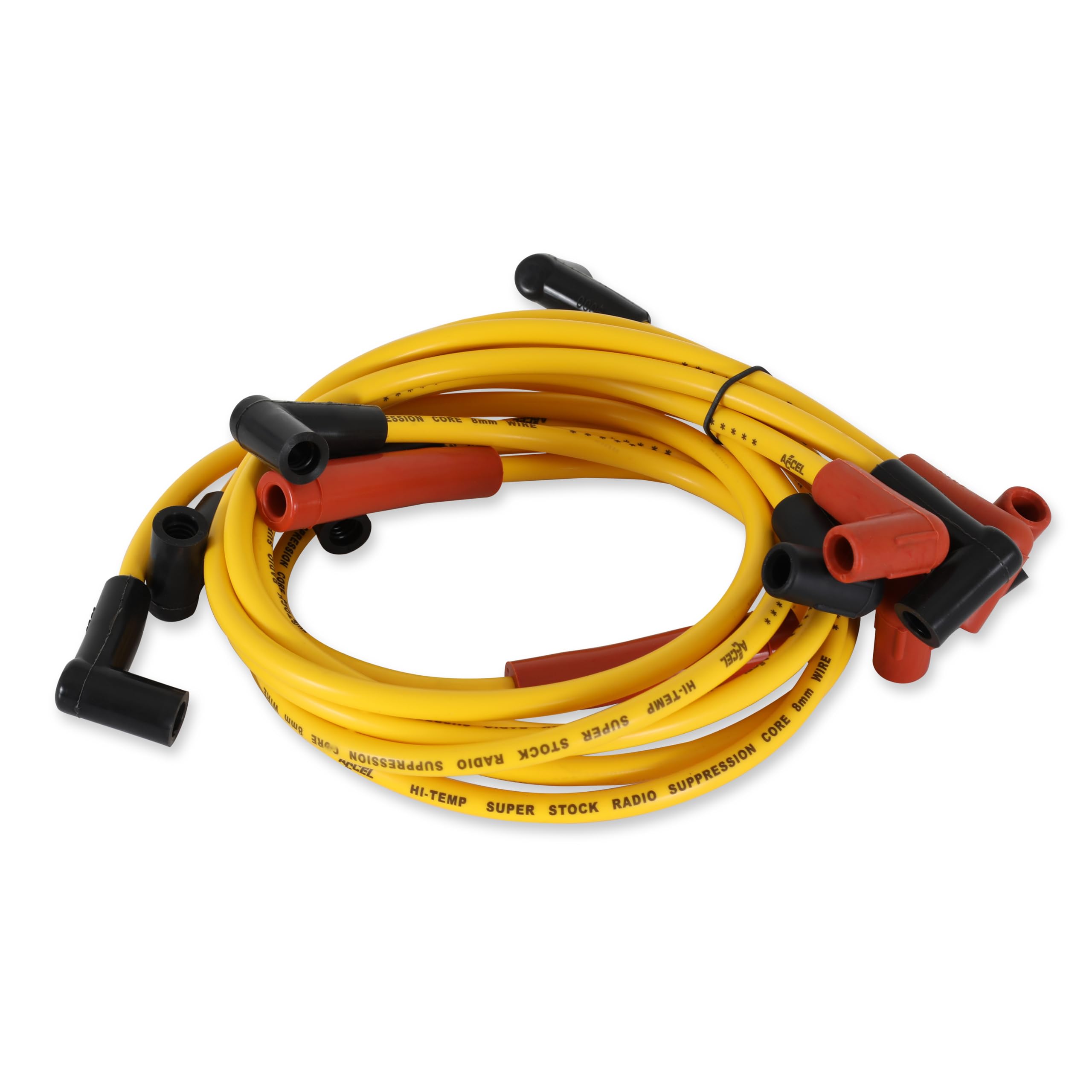Spark Plug Wire Set ACCEL 4093 - Super Stock Graphite Core 8mm - Yellow