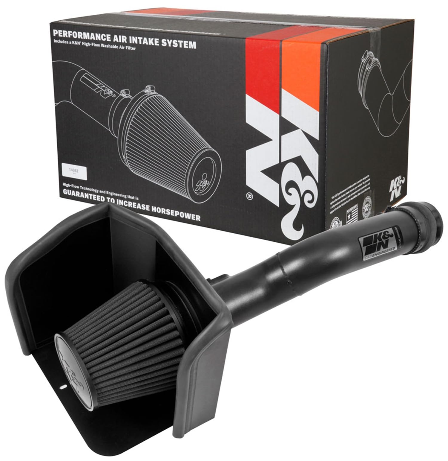 Cold Air Intake System K&N: Dry-Flow Air Filter, Increase Performance & Towing: Compatible with 2016-2023 TOYOTA Tacoma, 71-9039