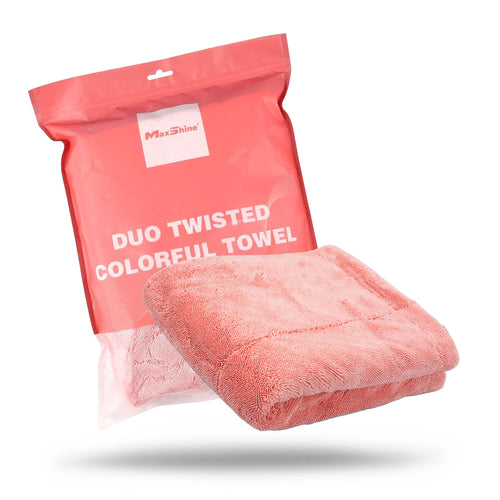 20" x 24" Maxshine Universal Pink Car Drying Towel – 1200 GSM Rinse-Free Double-Sided Microfiber Towel – Plush, Super Absorbent for Car Wash & Detailing