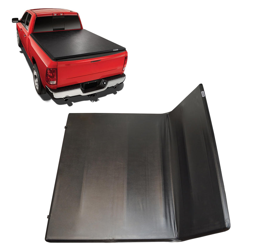 Premier Black Horse Soft Trifold Truck Bed Tonneau Cover Compatible with 2010-2010 Dodge Ram 2500|2010-2010 Dodge Ram 3500|2011-2018 Ram 3500|2011-2018 Ram 2500|2019-2024 Ram 1500 6.4ft Bed-PRS-DO18