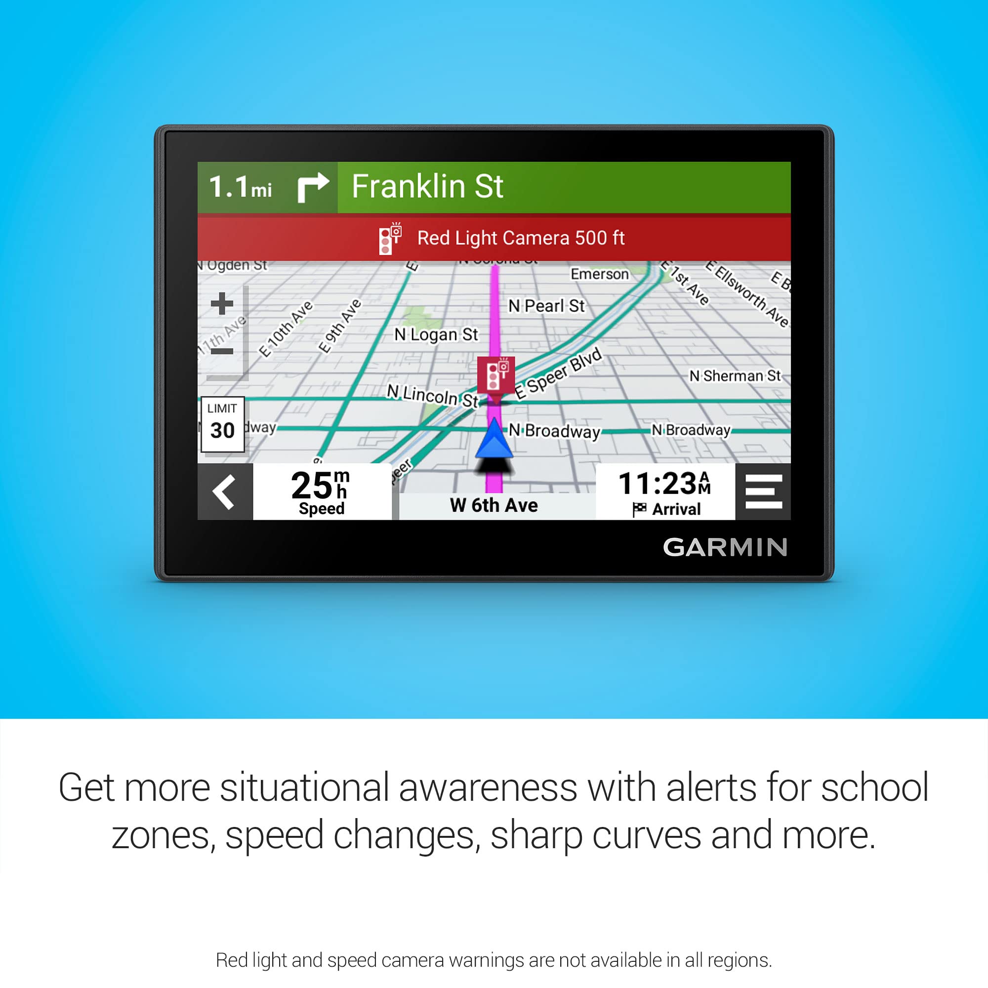 Garmin Drive™ 53 GPS Navigator, Touchscreen High-Resolution, Simple On-Screen Menus and Easy-to-See Maps, Driver Alerts