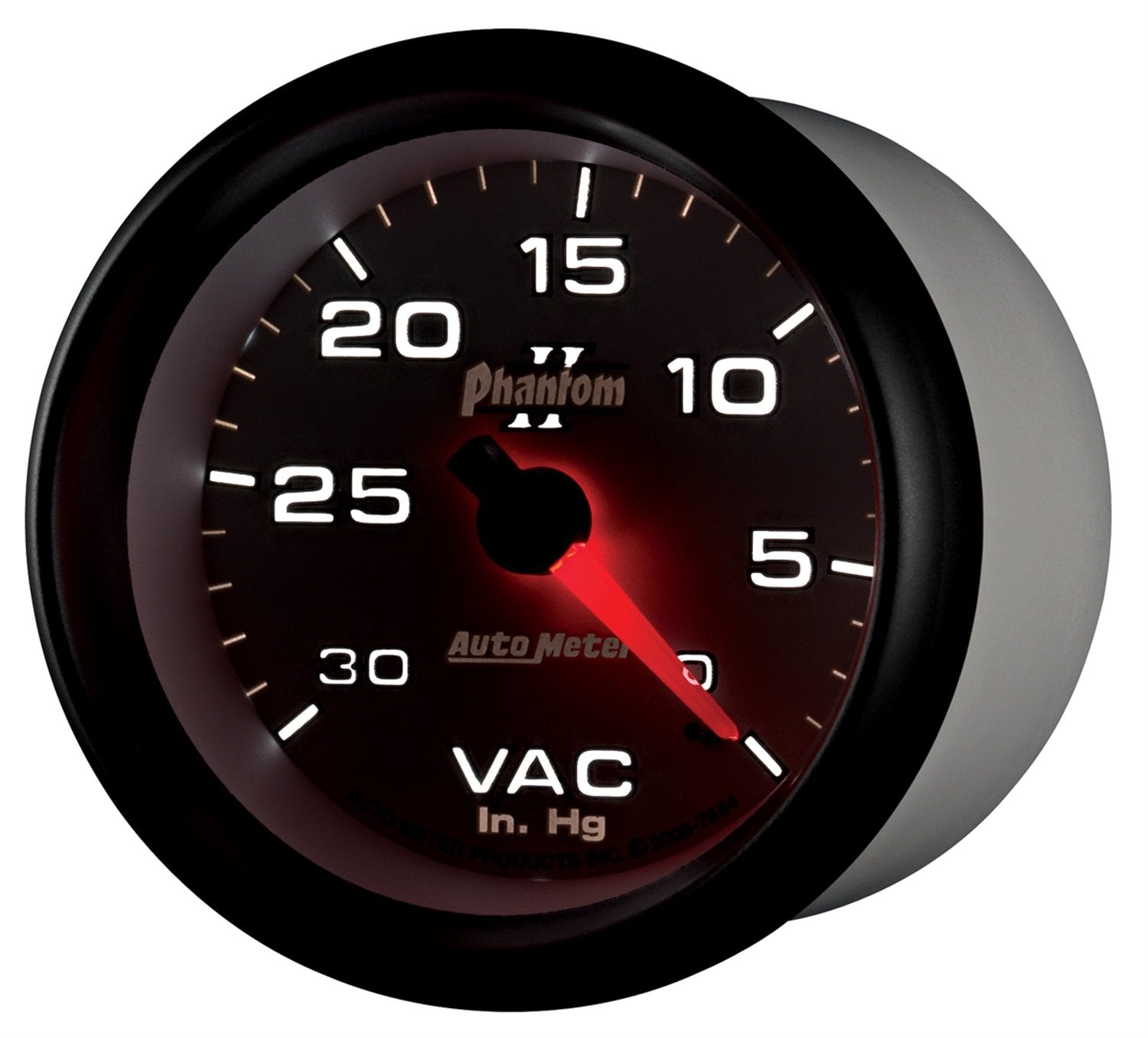Auto Meter Phantom II 2-5/8" 0-30 in. Hg Mechanical Vacuum Gauge 7884