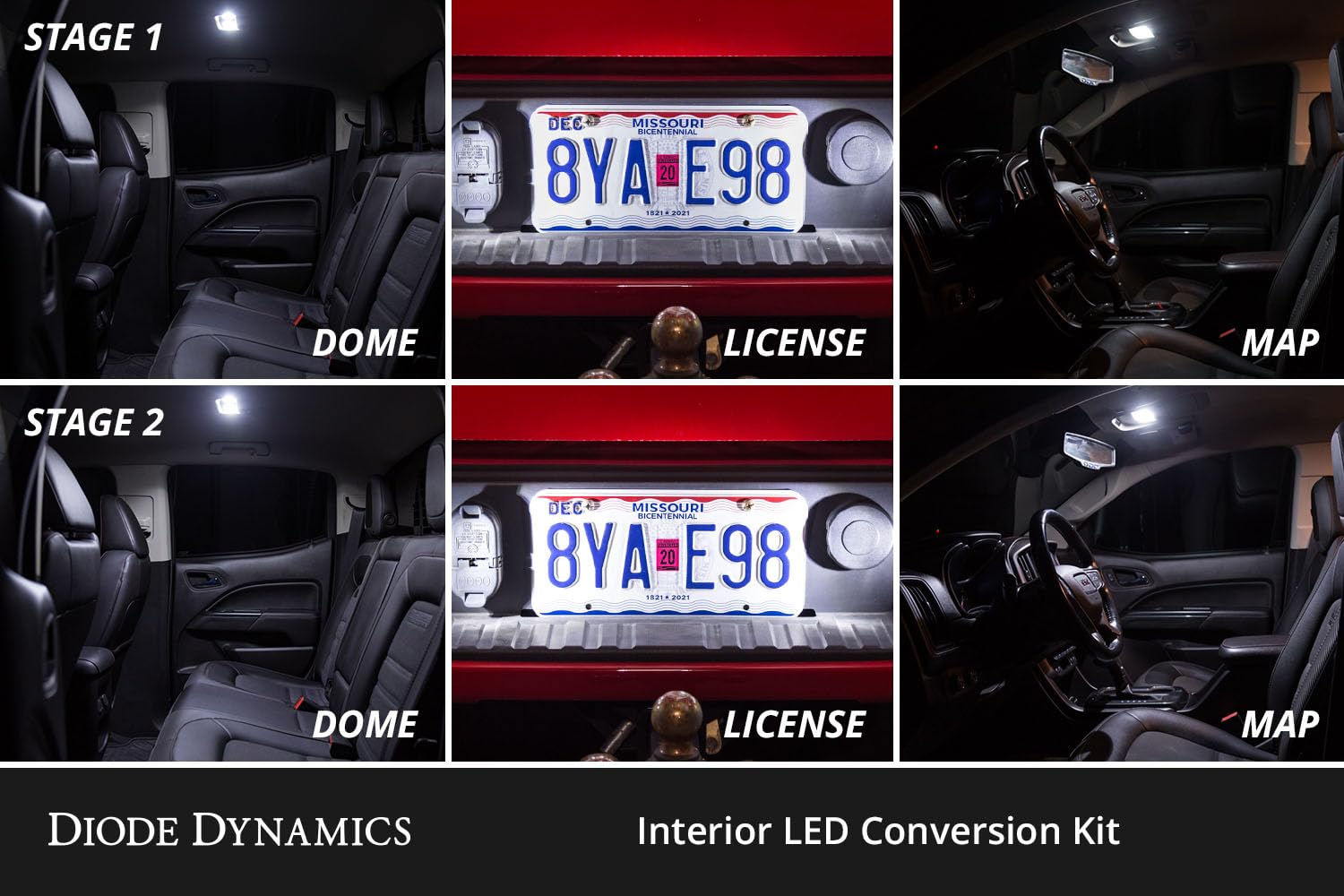 Diode Dynamics interior bulb pack LED compatible with Nissan Frontier 2005-2021, Stage 1