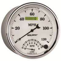 Auto Meter 1290 5" Old Tyme White II 8000 RPM / 120 mph Tachometer/Speedometer Combo Gauge
