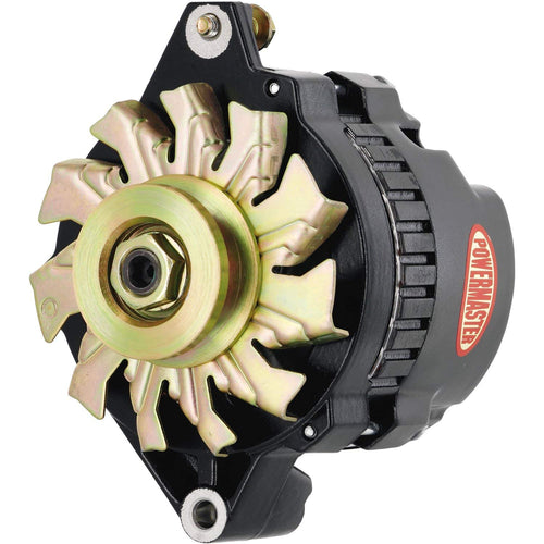 Alt GM CS130 Powermaster Black 140A 6 grv Pulley Str MTG 6.14" Unthreaded MTG Ear 1-Wire or OE Hookup