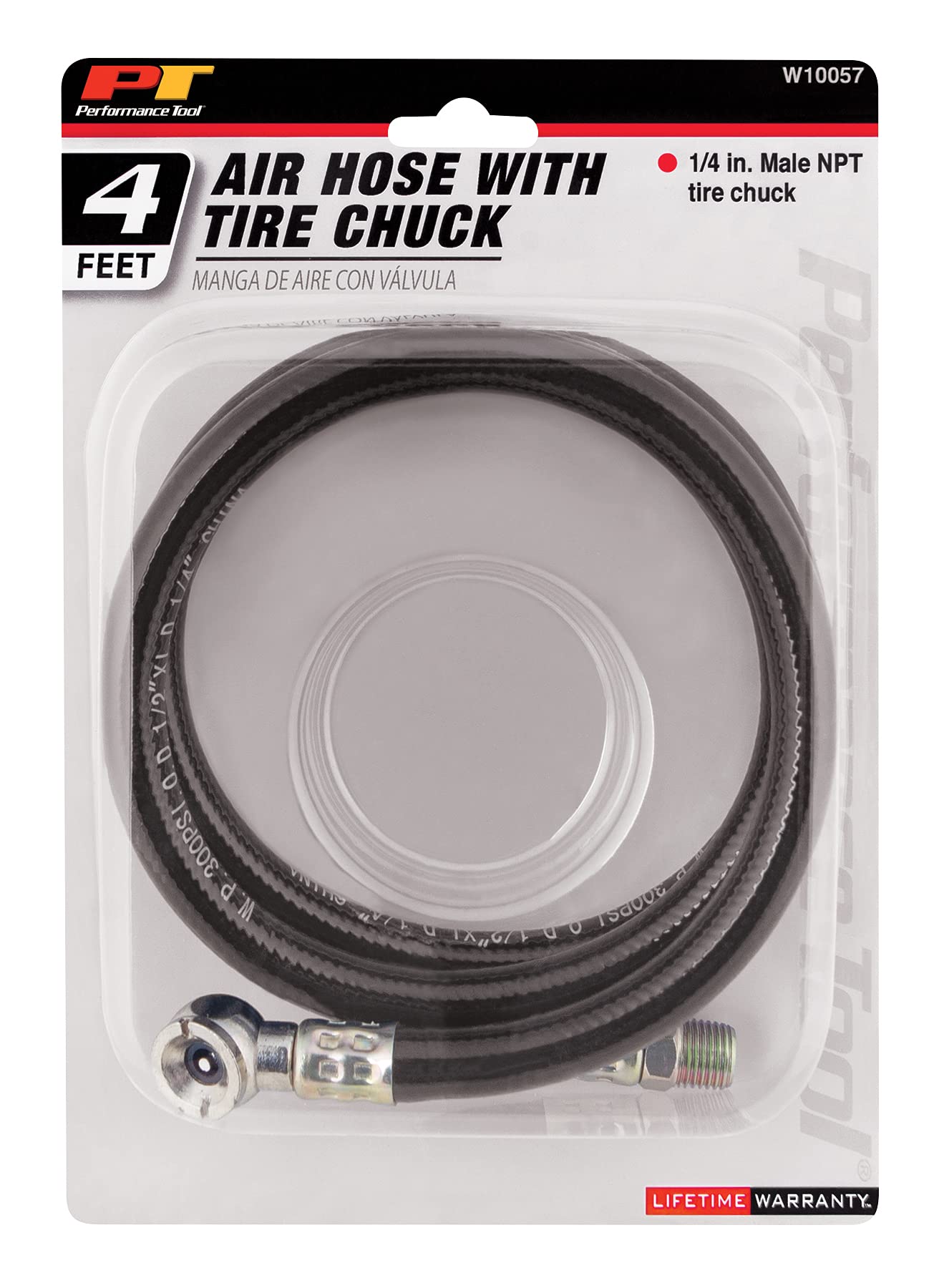 W10057 Performance Tool Lightweight PVC Air Hose, Kink and Abrasion Resistant, Weather Resistant, 300 PSI Working Pressure, 1/4-Inch NPTM Thread
