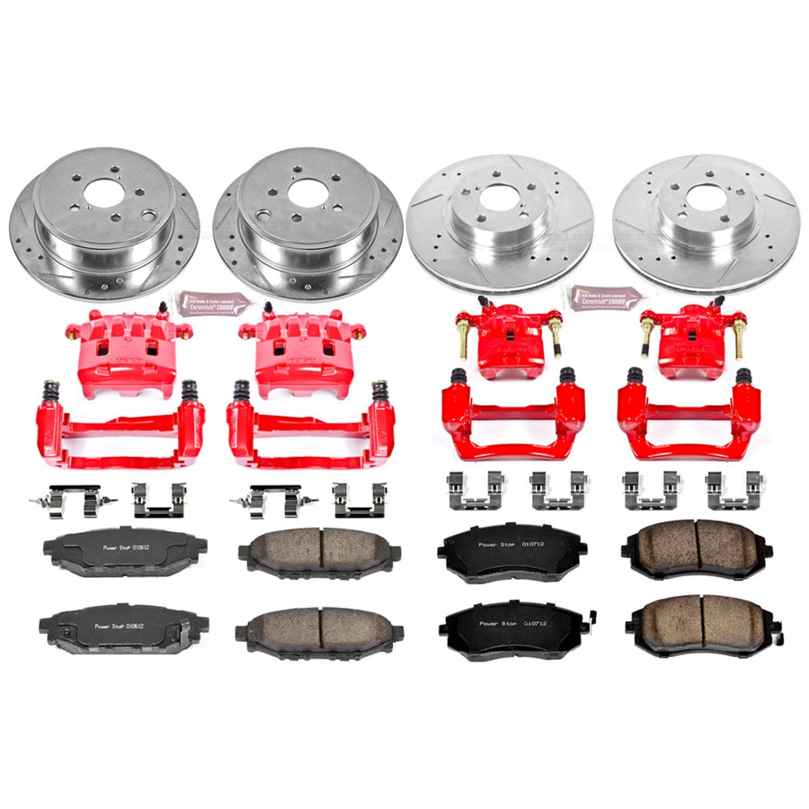Power Stop 1-Click Performance Brake Kit with Caliper For Subaru Impreza KC6110 2008-2010 [Model Specific]