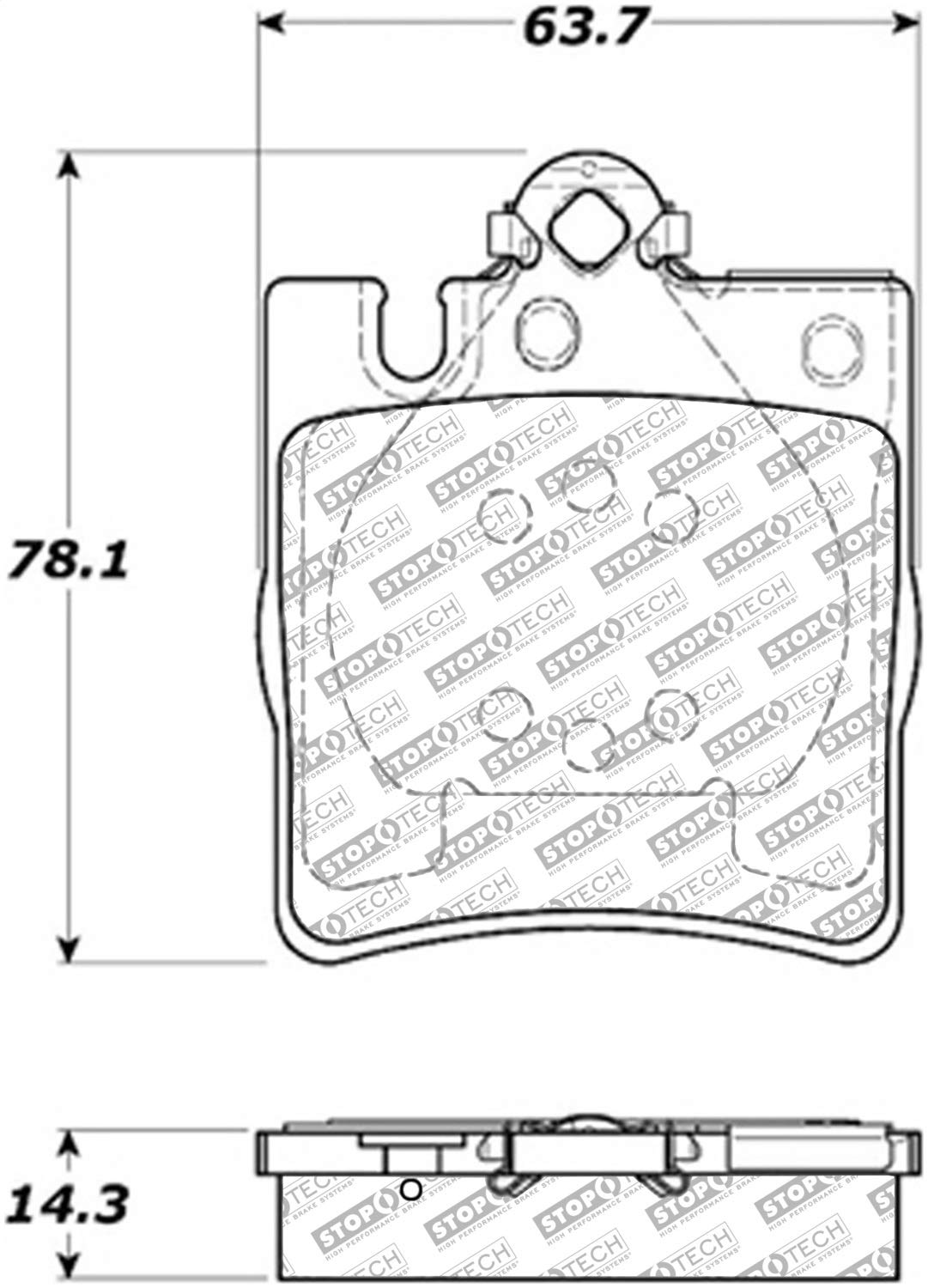 Brake Pads StopTech 305.08760 with Hardware Street Select
