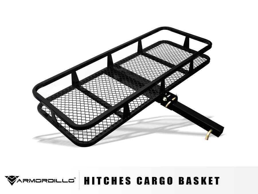 59-Inch ARMORDILLO Foldable Universal Mesh Rear Hitch Cargo Basket Fits 2" Receiver Tube