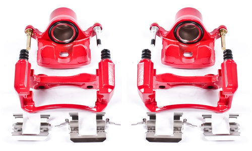 Power Stop Pair of High-Temp Red Powder Coated Front Calipers for Infiniti I30 2000-2001, Nissan Maxima 2000-2001 [Model Specific]