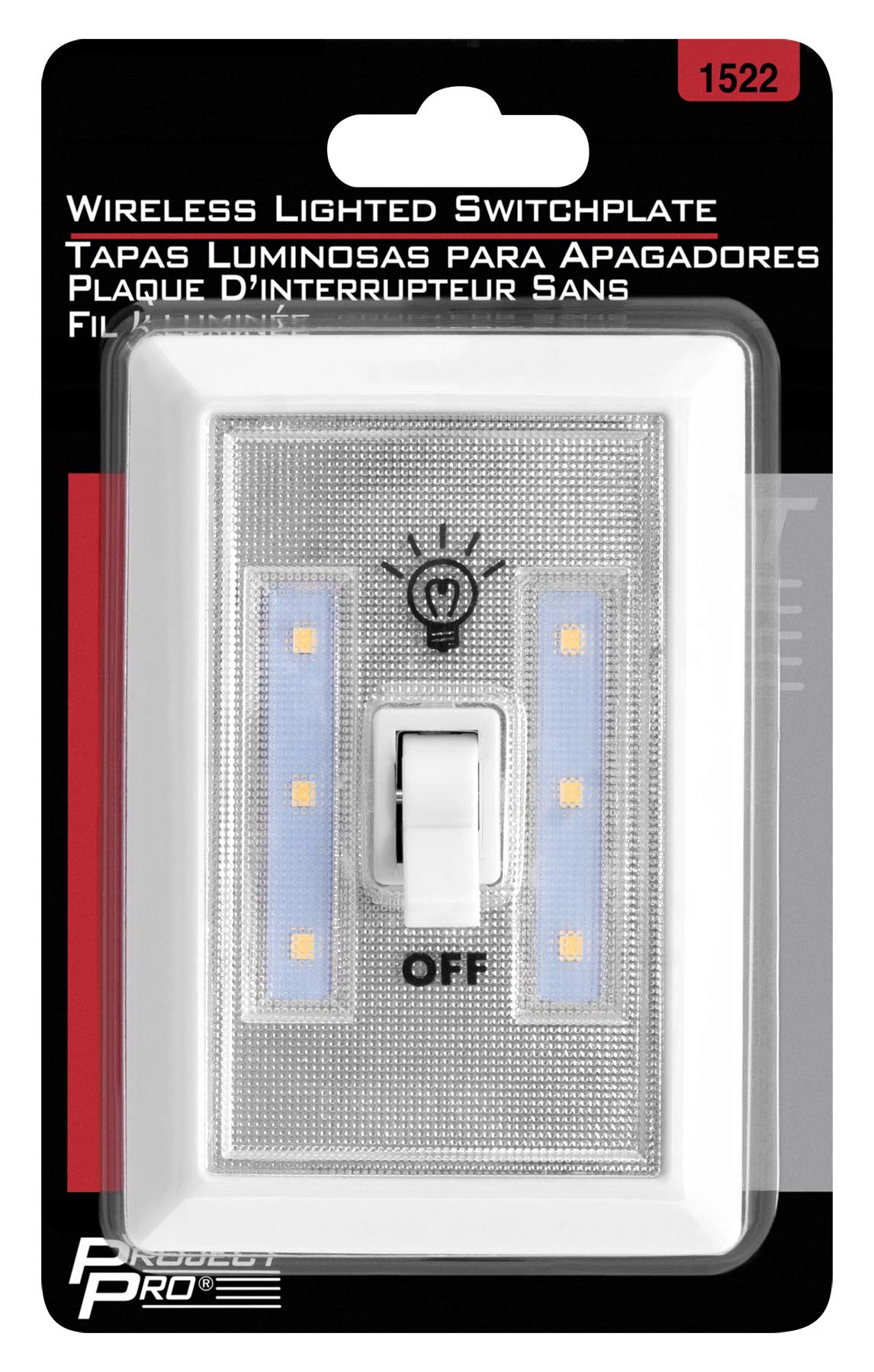 Wall Switch Plate Performance Tool 1522 - LED Light with 6 LEDs for Easy Installation and Battery Changes, Perfect for Hard-to-Wire Areas