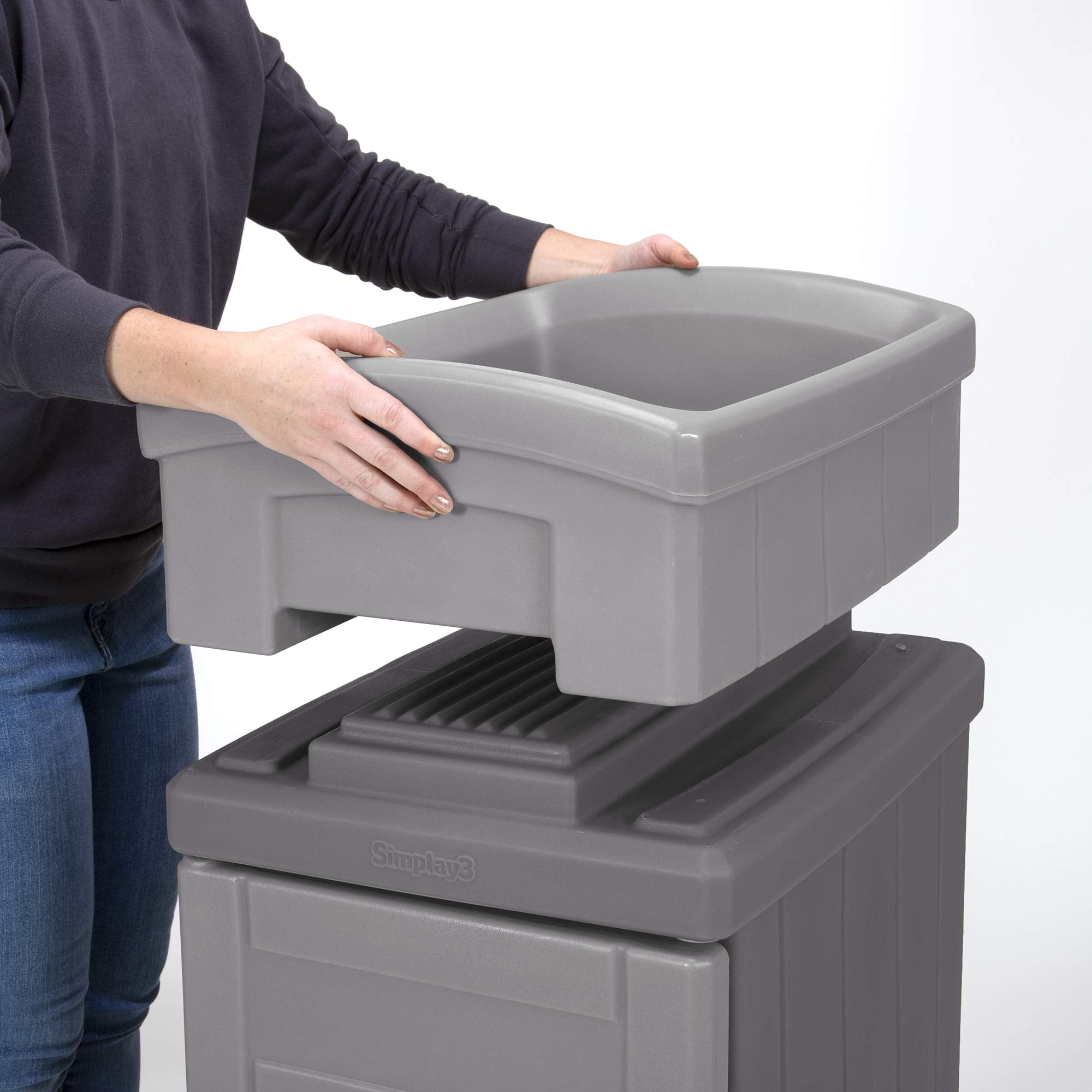 Simplay3 Delivery and Hide Away Storage Box - Secure Home Delivery Box for Packages Shipped to The Home 5 Cu. Feet, Gray
