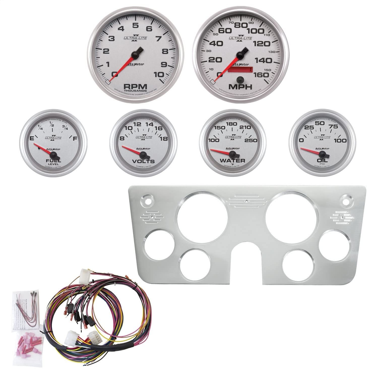 Chevy Truck AutoMeter Direct Fit Dash Kit, 67-72, 2 X 5, 4 X 2-5/8", Ultra-Lite Ii (7045-14)