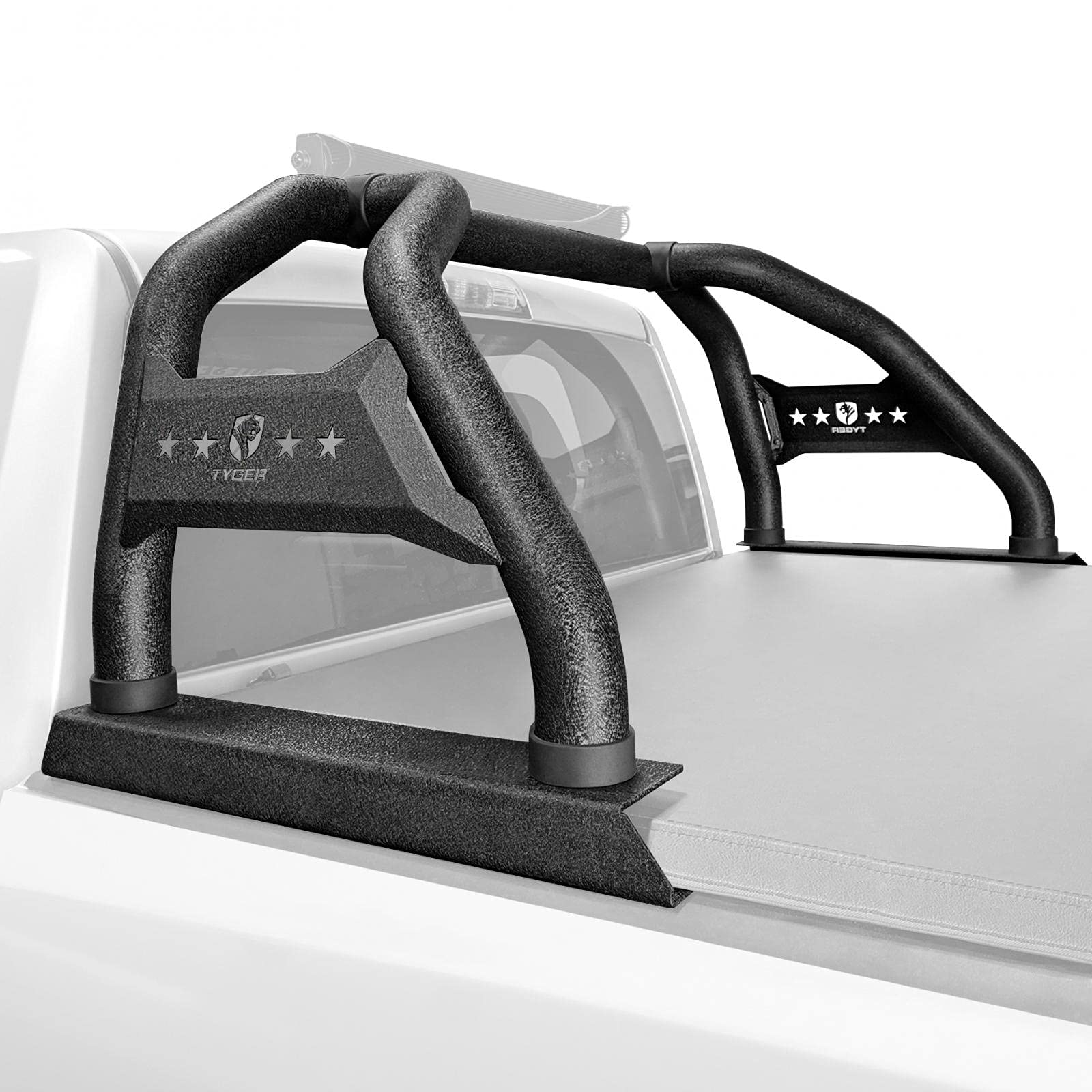 Tyger Auto Sport Bar Compatible with 2007-2019 GMC Sierra Chevy Silverado 1500; 2007-2026 Sierra Silverado 2500 3500HD (Not fit 07 Classic) | TG-SB7C88138 | Textured Black | Light Mount | Roll Bar