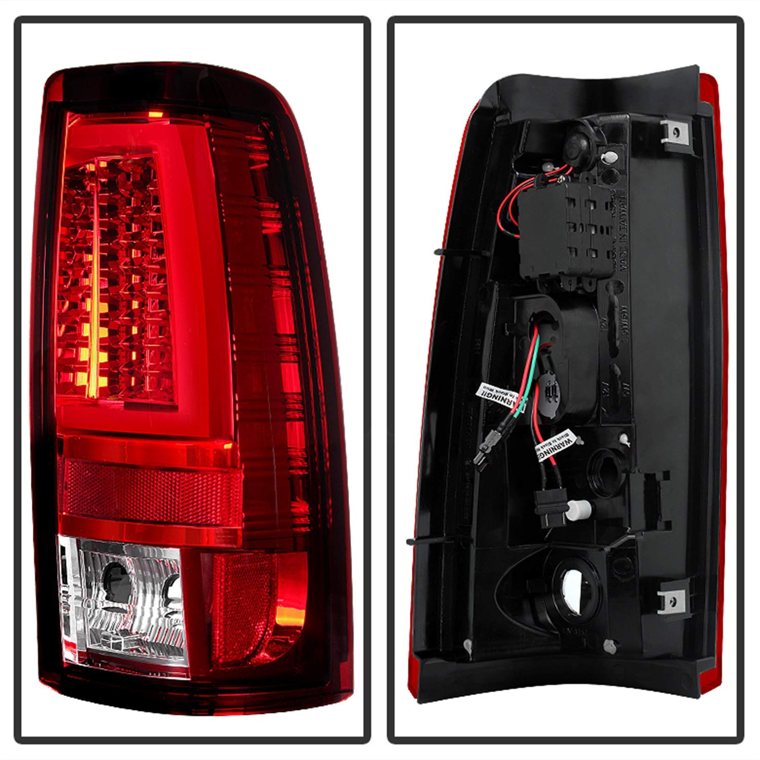 Chevy Silverado 1500/2500 03-06 and 2007 Silverado Classic Spyder 5081926 Version 2 LED Tail Lights - Red Clear (Does Not Fit Stepside)