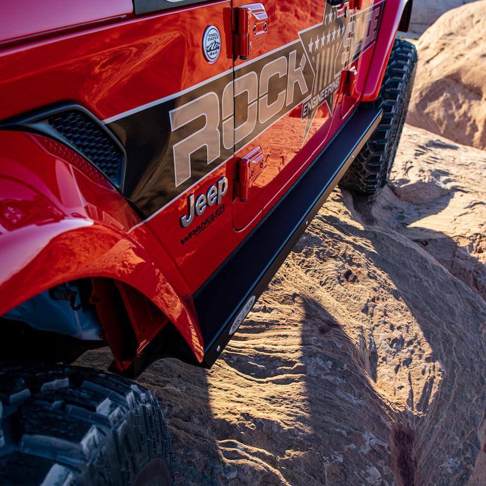 Step Slider Rock Slide Engineering w/Power Step for Jeep Wrangler JL Unlimited 2024-2025 (4 Door), BD-SS-301-JL4