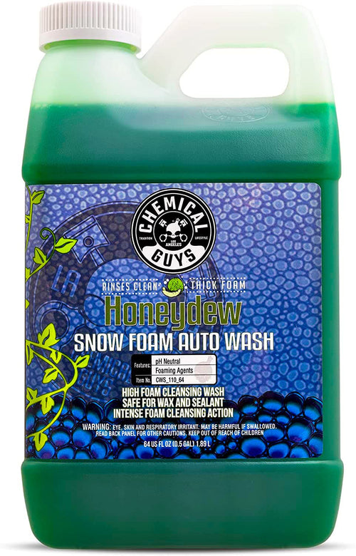Honeydew Snow Foam Car Wash Soap for Foam Cannon or Bucket, Chemical Guys Honeydew Scent - 64 oz (Half Gallon) for Trucks, Motorcycles, RVs & More, Super Suds