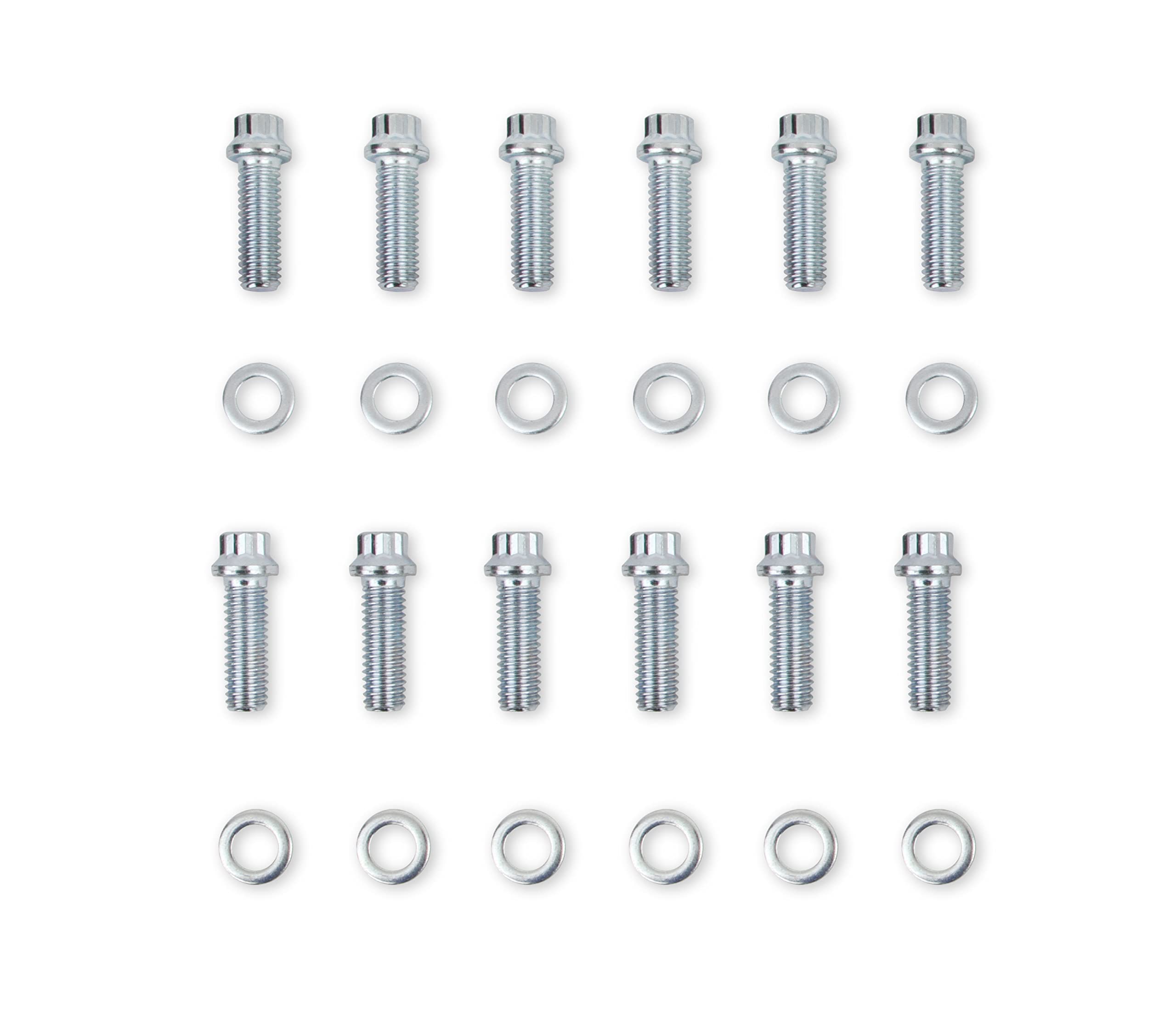12 Pt Mr. Gasket Intake Manifold Bolt Kit Sb Chev, Silver