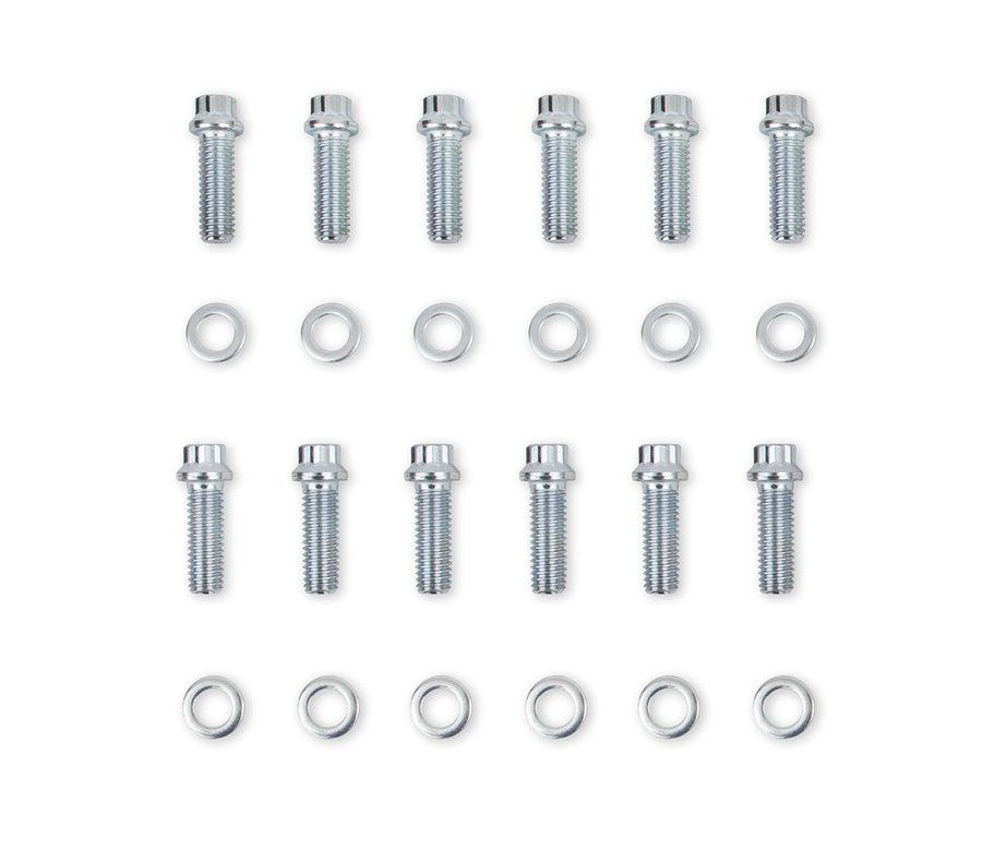 12 Pt Mr. Gasket Intake Manifold Bolt Kit Sb Chev, Silver