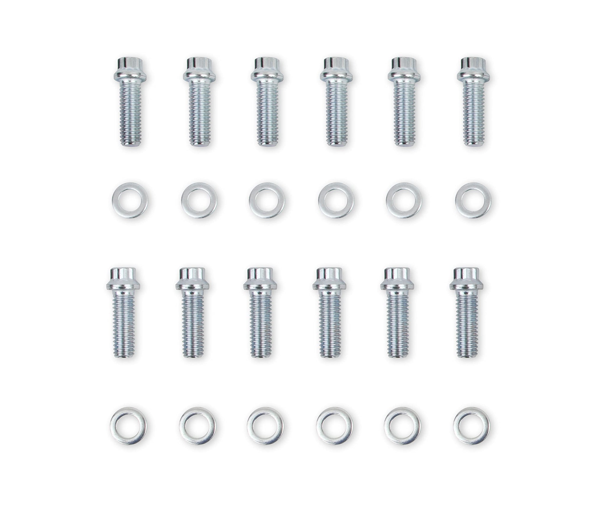 12 Pt Mr. Gasket Intake Manifold Bolt Kit Sb Chev, Silver
