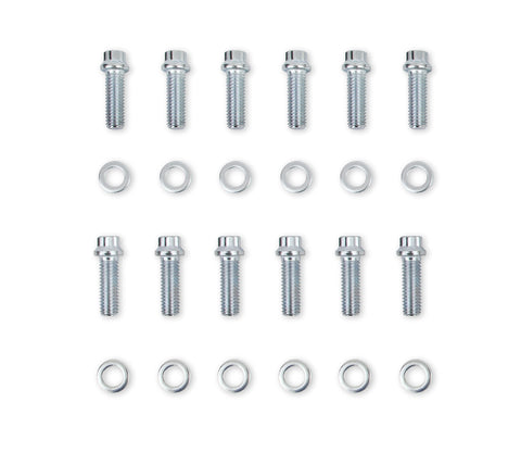 12 Pt Mr. Gasket Intake Manifold Bolt Kit Sb Chev, Silver