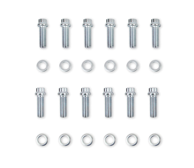 12 Pt Mr. Gasket Intake Manifold Bolt Kit Sb Chev, Silver