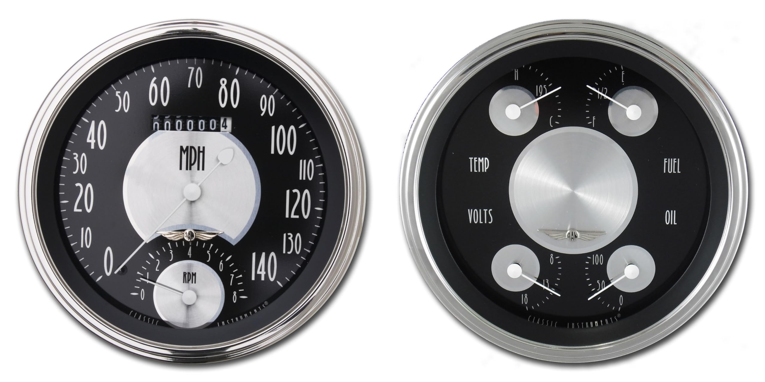 Classic Instruments American Tradition CT47AT62-LS Direct Fit Gauge Package LS Swap Speedometer with Built in Tach and Quad Gauge Fits 1947-1953 Chevy Truck