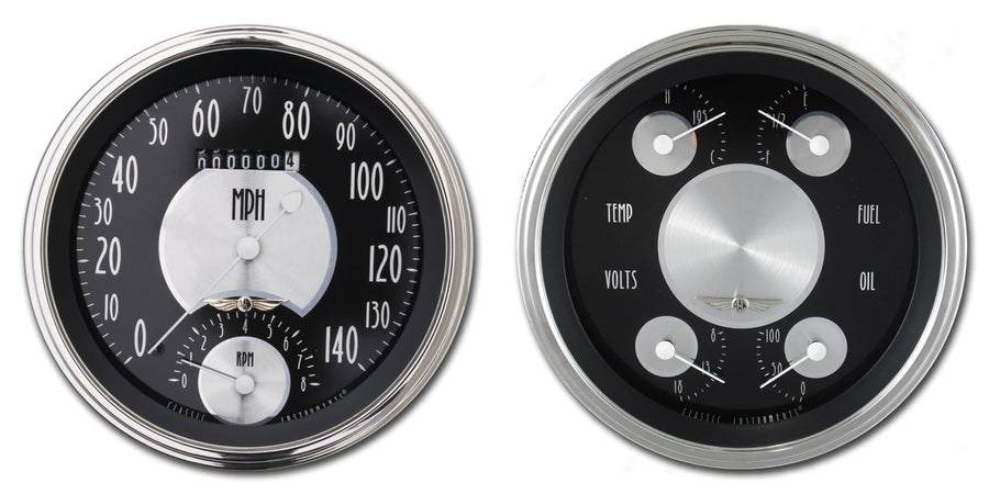 Classic Instruments American Tradition CT47AT62-LS Direct Fit Gauge Package LS Swap Speedometer with Built in Tach and Quad Gauge Fits 1947-1953 Chevy Truck