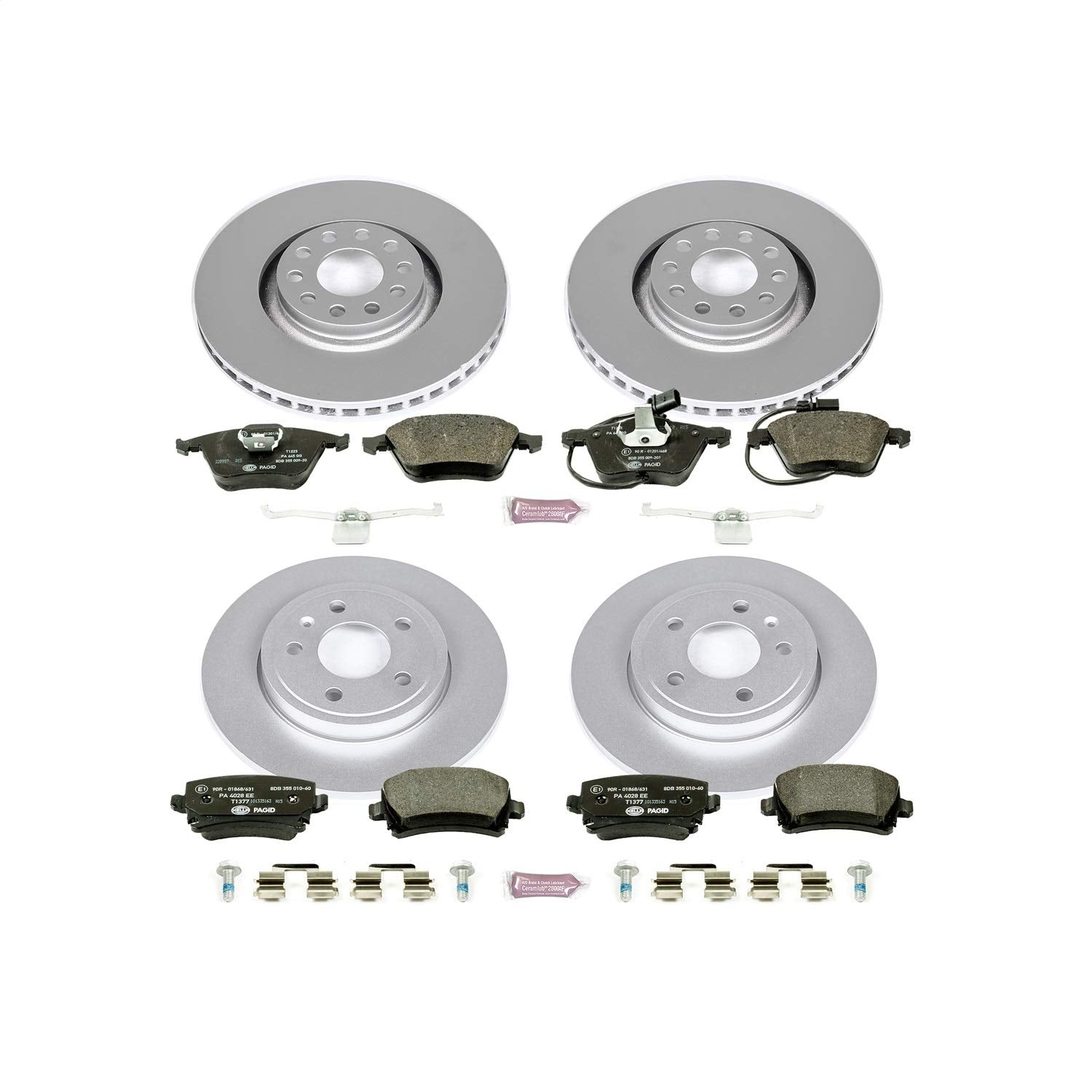 Power Stop ESK4065 Euro-Stop Brake Kit Front & Rear For Audi A4 2005-2009, Audi A4 Quattro 2005-2009 [Model Specific]