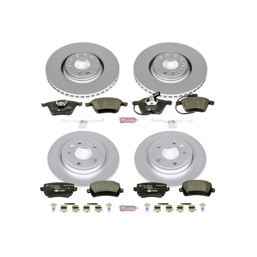 Power Stop ESK4065 Euro-Stop Brake Kit Front & Rear For Audi A4 2005-2009, Audi A4 Quattro 2005-2009 [Model Specific]