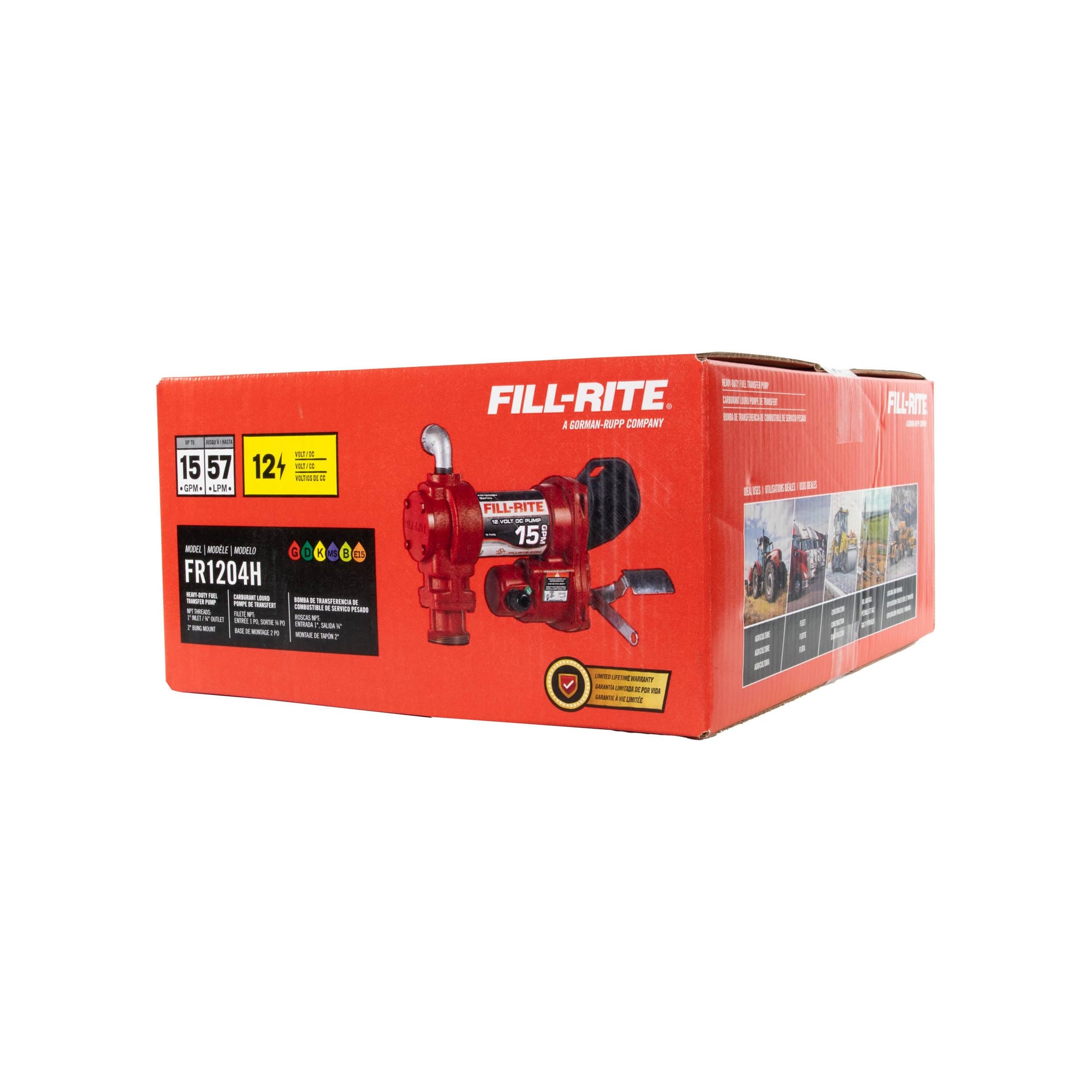 Fill-Rite 12 V FR1204H 15 GPM Fuel Transfer Pump (Pump Only Model) | Gasoline, Diesel, Kerosene, Ethanol Blends, Methanol Blends, & Biodiesel