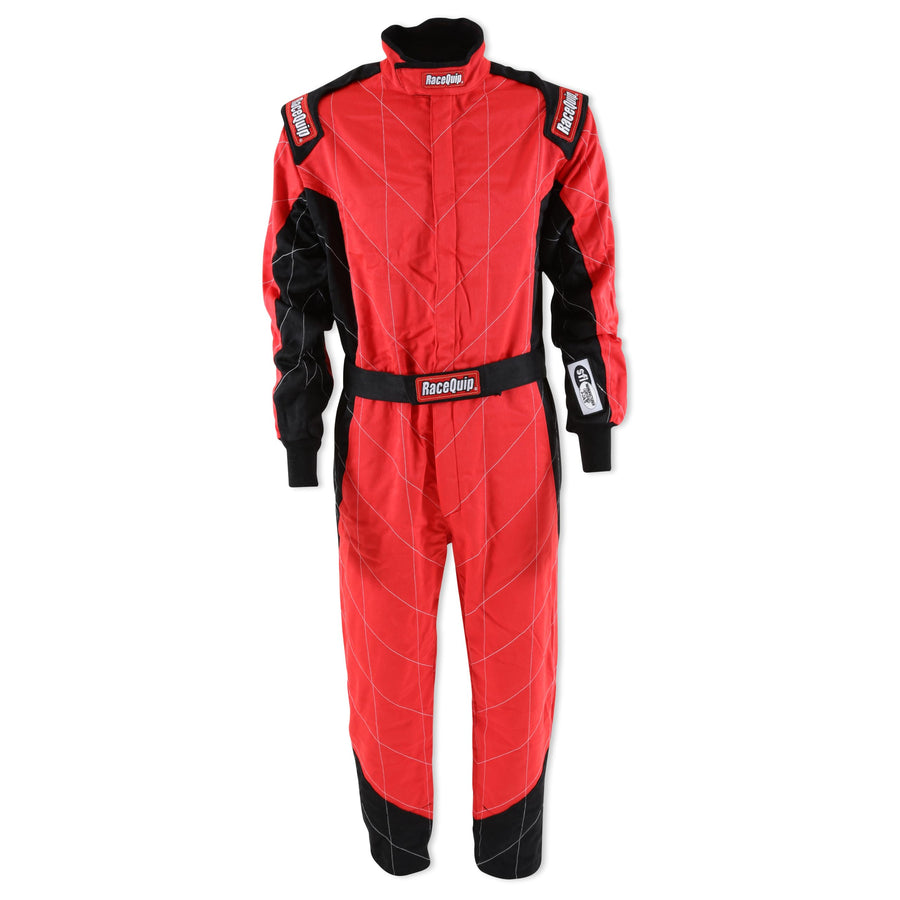 Chevron-5 RaceQuip One Piece Multi Layer Racing Driver Fire Suit SFI 3.2A / 5 Rated Red Large 91609159