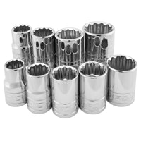 W32800 Performance Tool 9-Piece 1/2-Inch Drive 12pt MET Socket Set