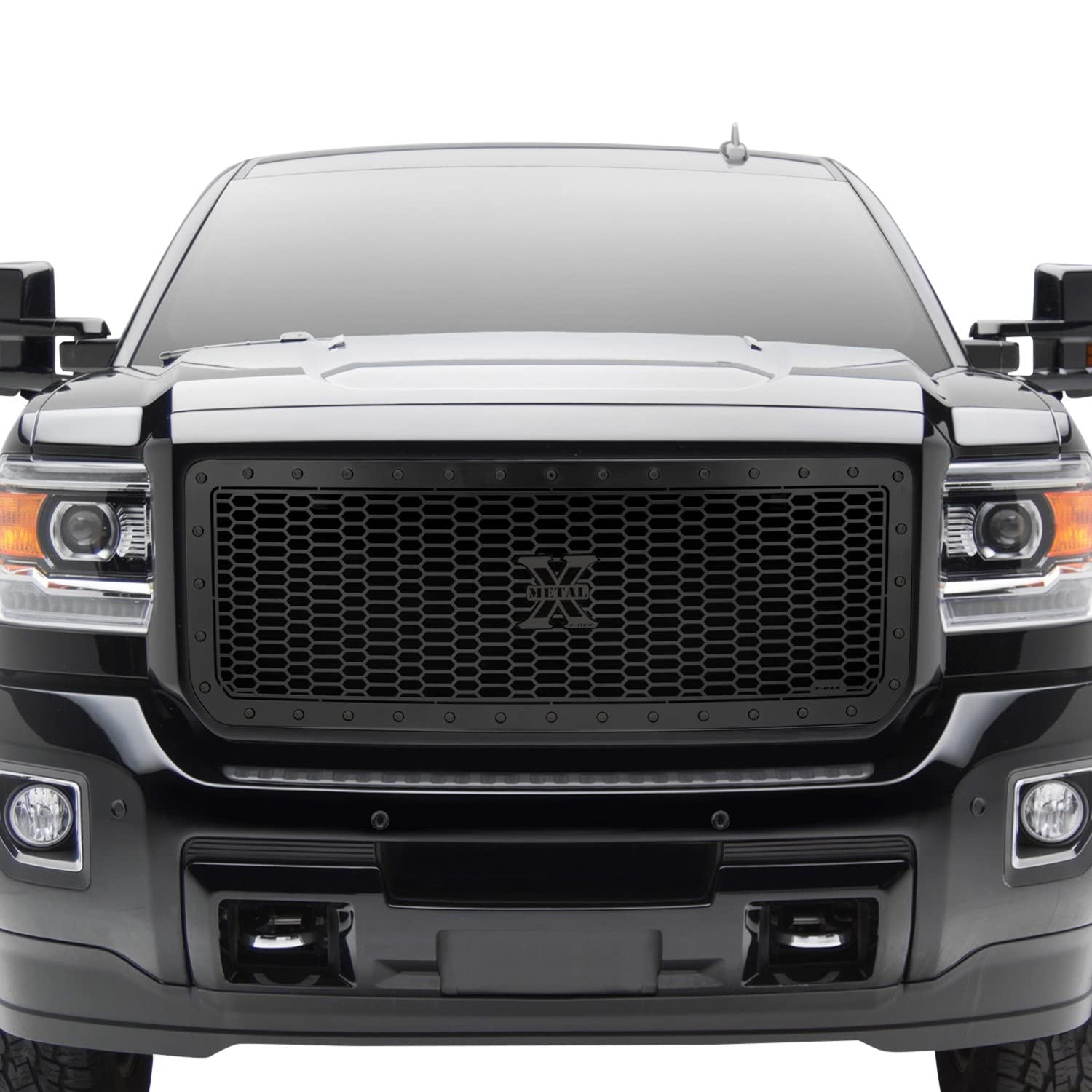 Stealth Laser X Grille, 2015-2019 Sierra HD, Black, 1 Pc, Insert, Black Studs - PN #7712111-BR