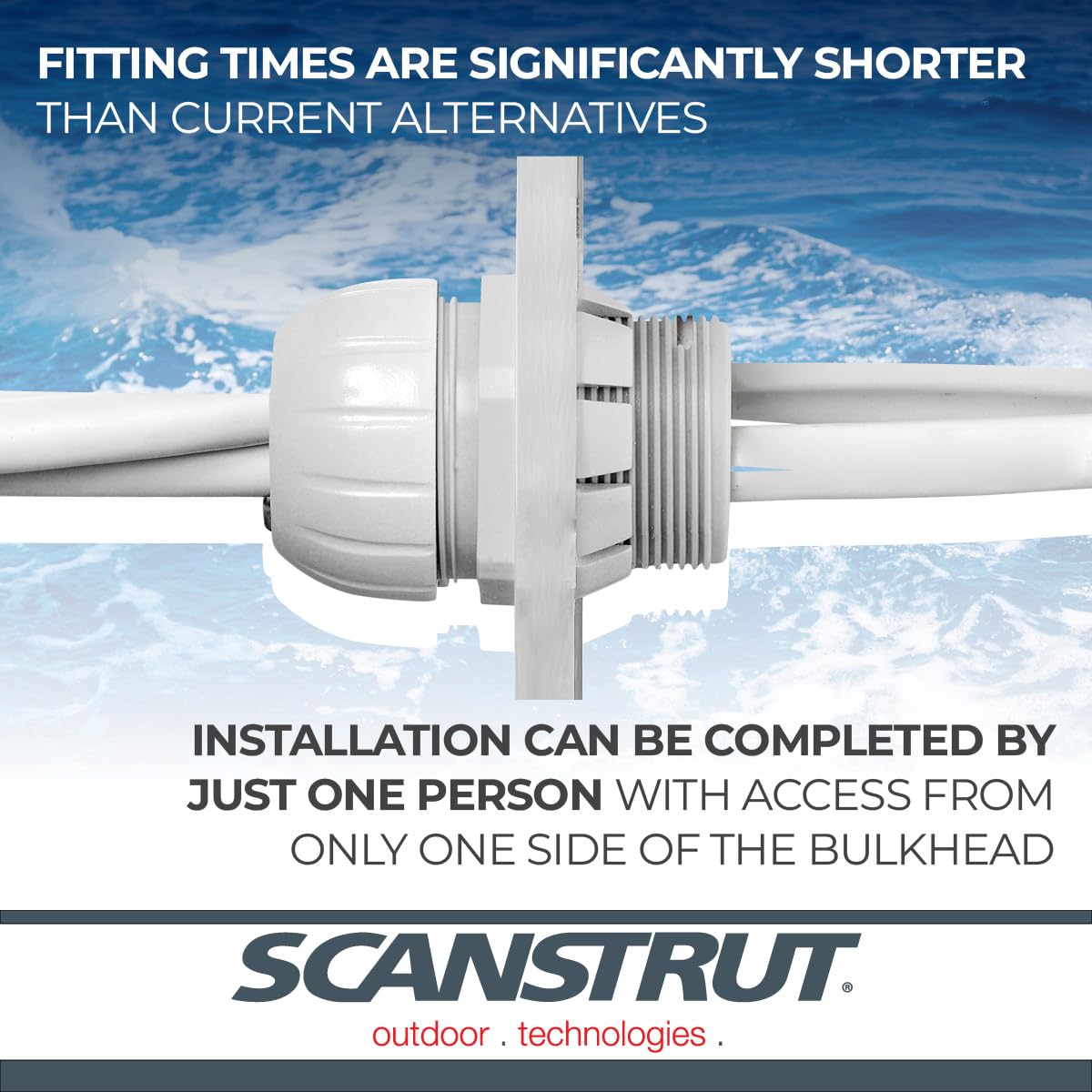 Through Bulkhead Seal Scanstrut - up to 5 Cables