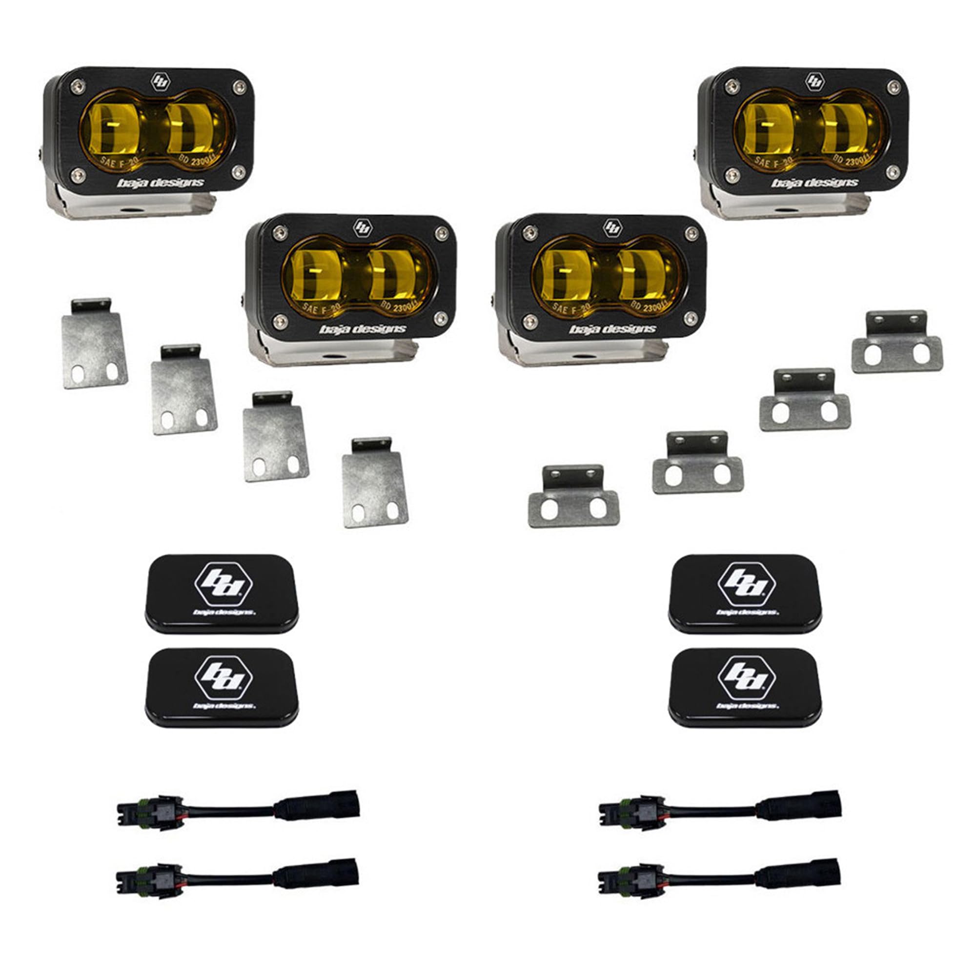 Baja Designs S2 LED Fog Pocket Kit SAE for Ford Raptor 2021+ Truck - Amber Lens