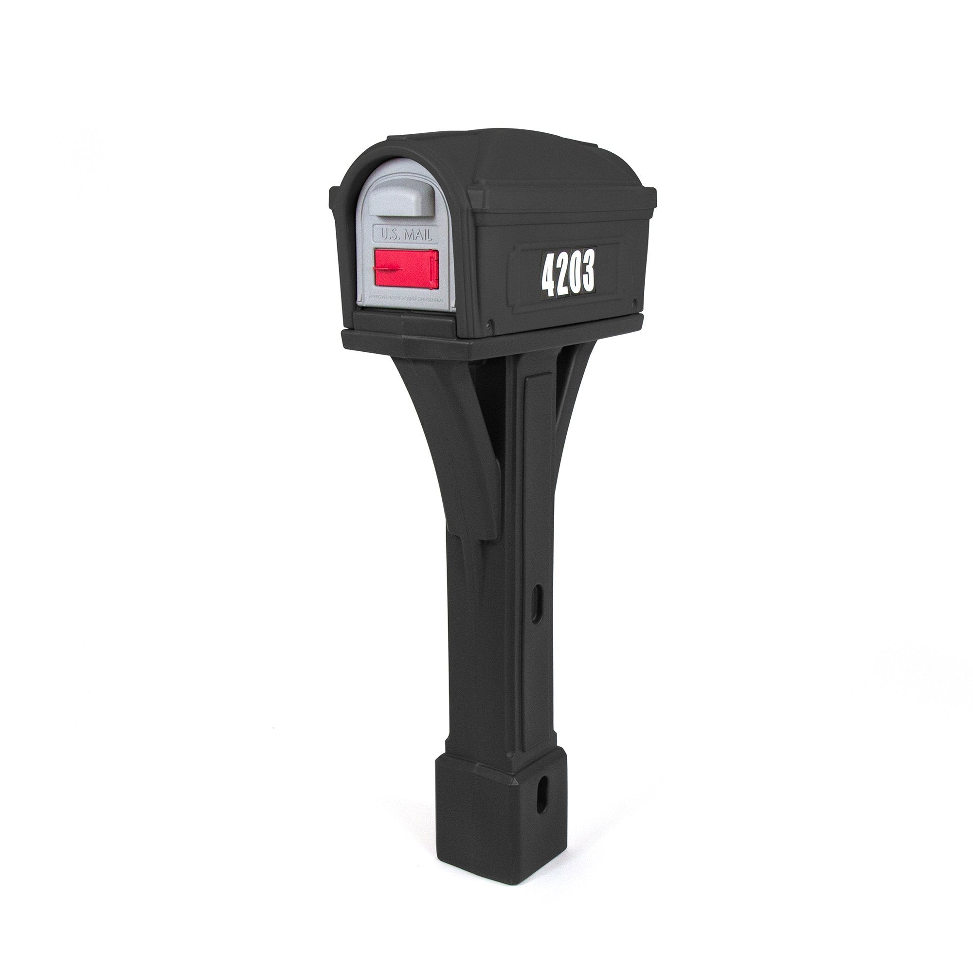 Simplay3 Mailbox & Post Mount Classic Combo Kit with 2 Access Doors - Black