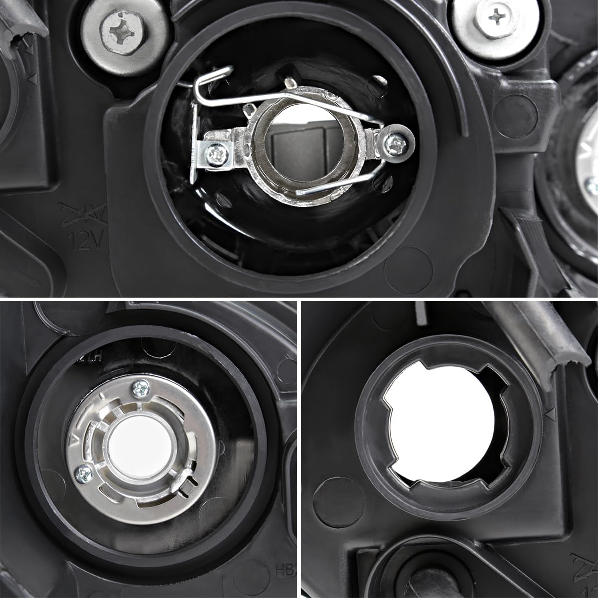 Halogen Projector Headlights SPEC-D TUNING Black Compatible with 2004-2009 Mazda 3 4Dr Sedan, Left + Right Pair Headlamps Assembly