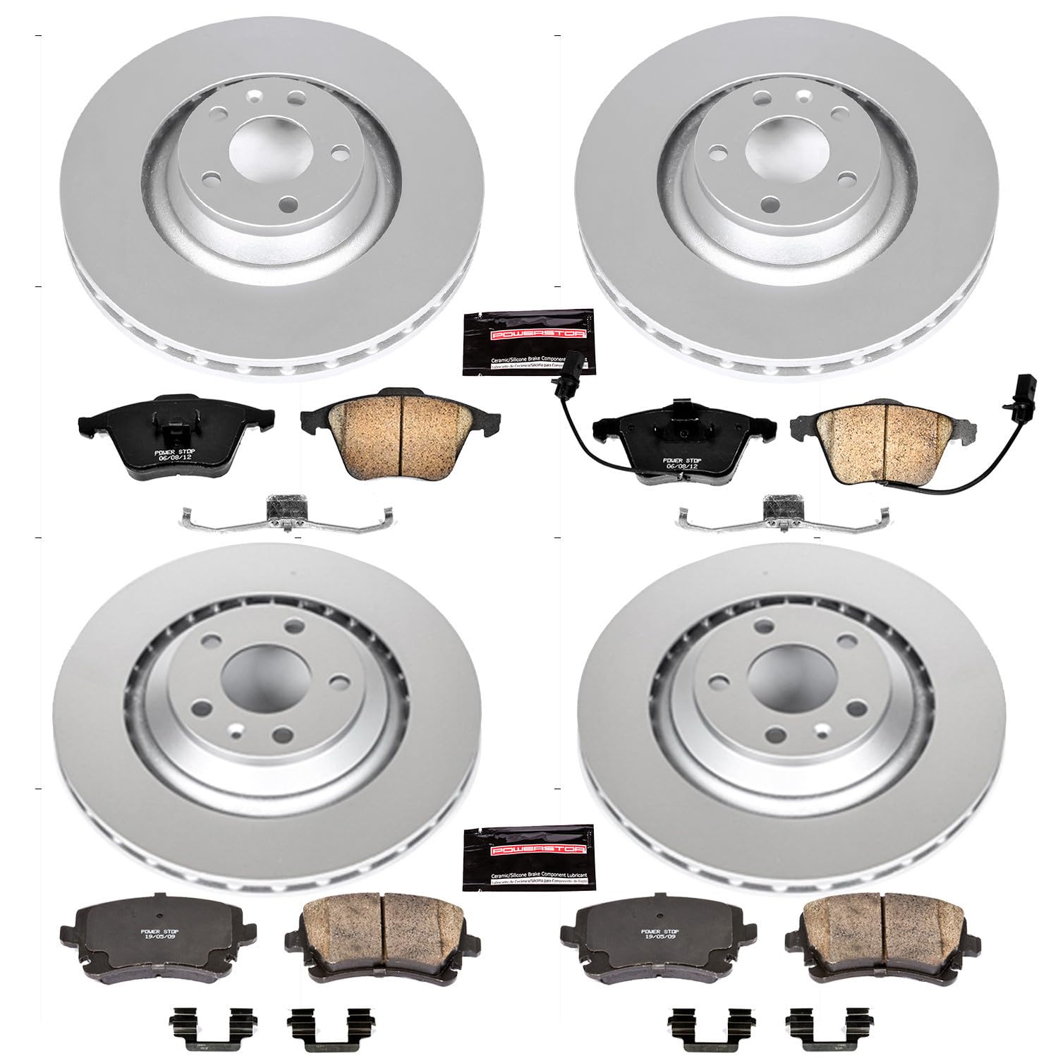 Power Stop Z23 Evolution Geomet Coated Brake Kit For Audi A6 2006, Audi A6 Quattro 2005-2011 [Model Specific]