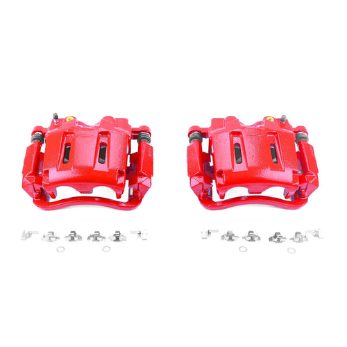 Caliper Set Power Stop For 2005 - 2012 Ford F-250 F-350 Super Duty [Application Specific] Front Pair of High-Temp Red Powder Coated Calipers S5022