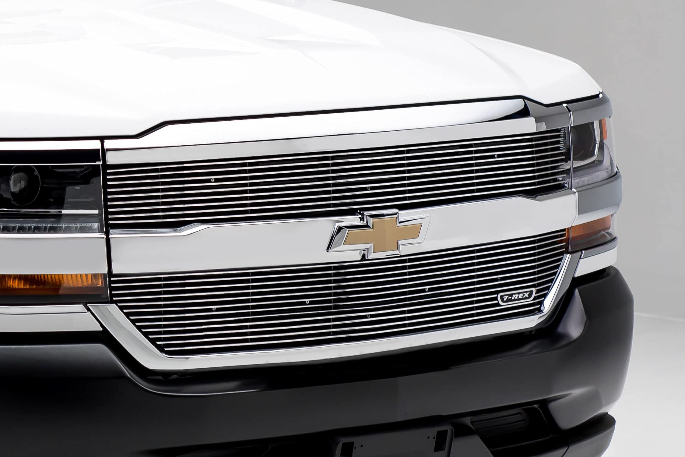 2016-2018 Silverado 1500 T-Rex Grilles Laser Billet Grille, Polished, 2 Pc, Overlay - PN #6211270