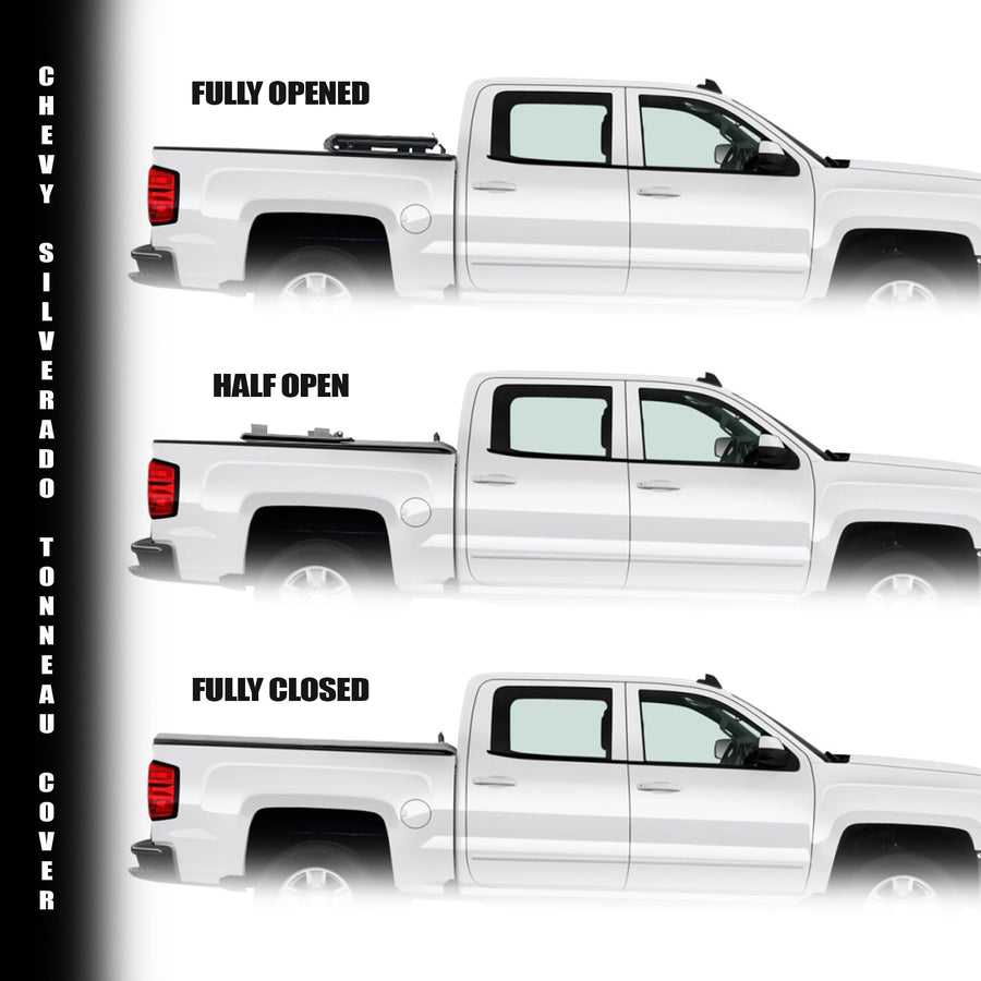 Low Profile Armordillo Hard Tri-Fold Bed Cover for 2014 2015 2016 2017 2018 Chevy Silverado/GMC Sierra 1500 5.8ft (68") Short Bed | CoveRex TFX | 7162174